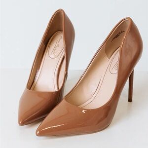 Elegant Brown Patent Leather Pumps